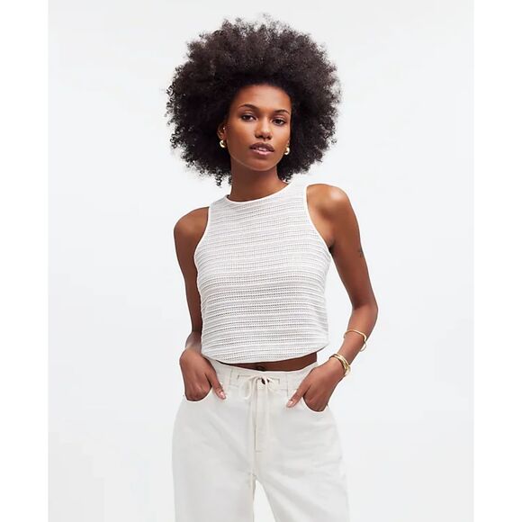 Madewell Tops - Madewell Crochet-Knit Cutaway Tank Womens Medium Minimalist Beachy Airy Casual